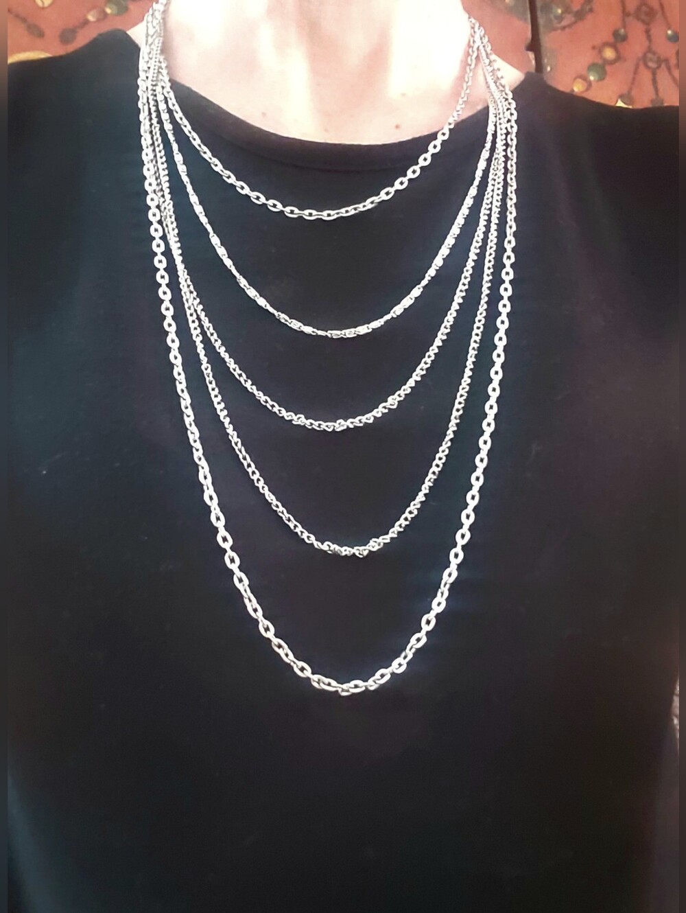 Vintage Estate Silver Multi-strand Necklace